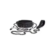 Dark Desire Collar With Nipple Clamps& Leash