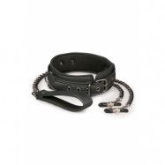 Leather Collar With Nipple Chains