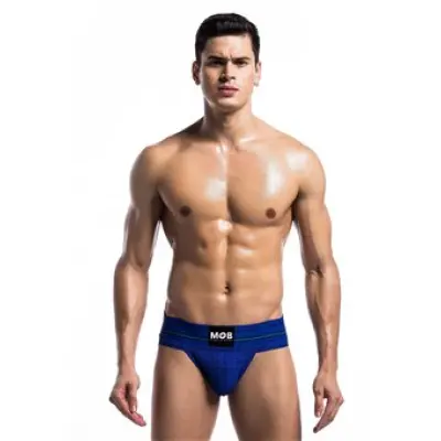 Mob Eroticwear Fetish Classic Wide Jockstrap Blue
