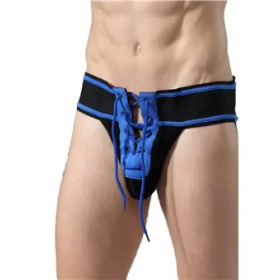 Mob Eroticwear Fetish Football Jockstrap Blue
