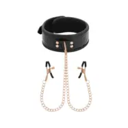 Begme Black Edition Collar With Nipple Clamps With Neoprene Lining