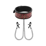 Begme Red Edition Collar With Nipple Clamps With Neoprene Lining