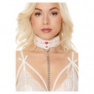 Collar With Leash - Nurse Theme - White