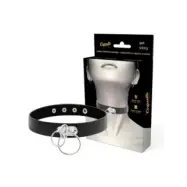 Coquette Chic Desire Double Ring Vegan Leather Choker