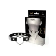 Coquette Chic Desire Vegan Leather Choker With Heart