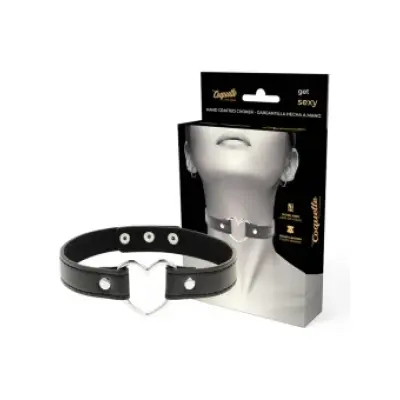 Coquette Chic Desire Vegan Leather Necklace Woman Heart Accessory