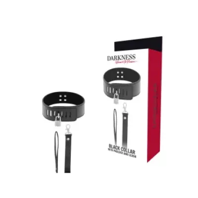 Darkness Bdsm Collar With Black Lock