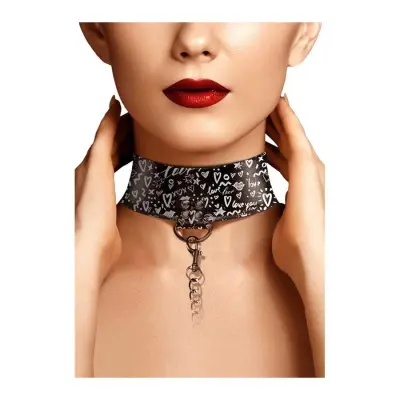 Graffiti Collar with Leash & Velcro