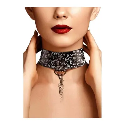 Graffiti Collar with Leash & Velcro