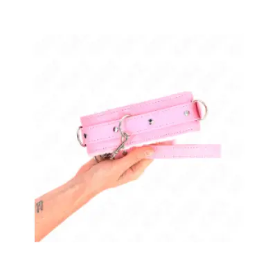 Kink Collar With Leash 65 Cm With Restrictions Pink 36-42 Cm X 5.5 Cm