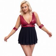 Cottelli Bondage Babydoll Plus-Size - Black - 2XL