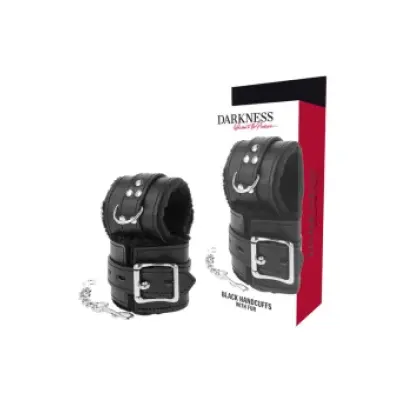 Darkness Black Lined Bdsm Handcuffs
