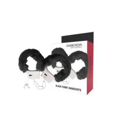 Darkness Black Lined Metal Handcuffs