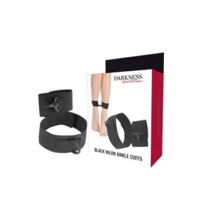 Darkness Black Nylon Ankle Cuffs