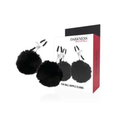 Darkness Nipple Clamps With Pom Poms 1