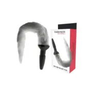 Darkness Silicone Anal Plug With Gray Tail