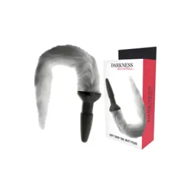 Darkness Silicone Anal Plug With Gray Tail