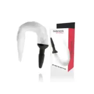 Darkness Silicone Anal Plug With White Tail
