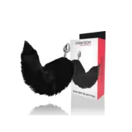 Darkness Silver Anal Plug 8 Cm With Black Tail