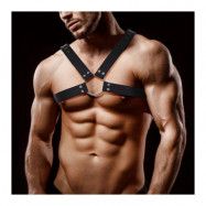 Darom Male Chest Bondage Harness Vegan Leather