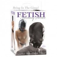 FETISH FANTASY LEATHER HOOD WITH 3 HOLES - LÄDER HUVA