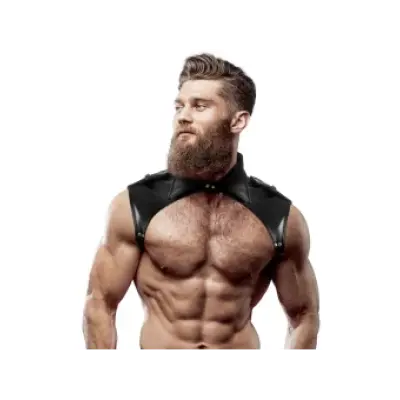 Fetish Submissive Attitude Mens Brigade Adjustable Eco-Leather Neck Harness