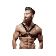 Fetish Submissive Attitude Mens Cross Chest Eco-Leather Harness