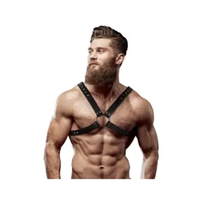 Fetish Submissive Attitude Mens Cross Chest Eco-Leather Harness