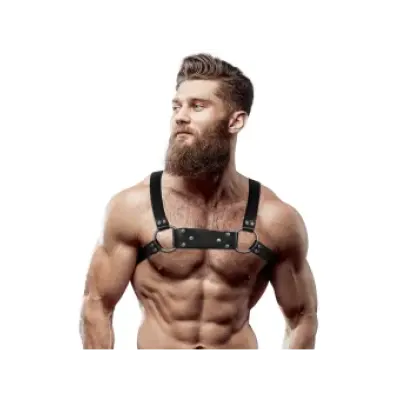 Fetish Submissive Attitude Mens Eco-Leather Bulldog Chest Harness Size M/L