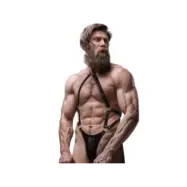 Fetish Submissive Attitude Mens Eco-Leather Jock Strap Harness