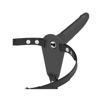 Fetish Submissive Harness Black Silicone Vibrator 15 Cm