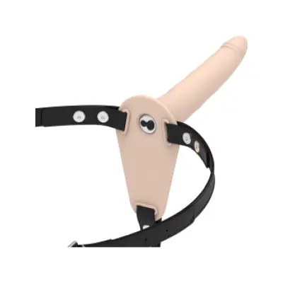 Fetish Submissive Harness Flesh Silicone Vibrator 15 Cm