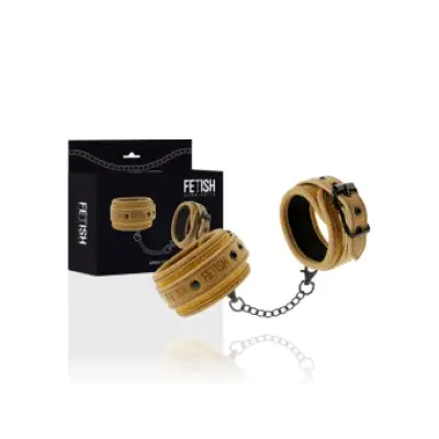 Fetish Submissive Origen Vegan Leather Ankle Cuffs With Neoprene Lining