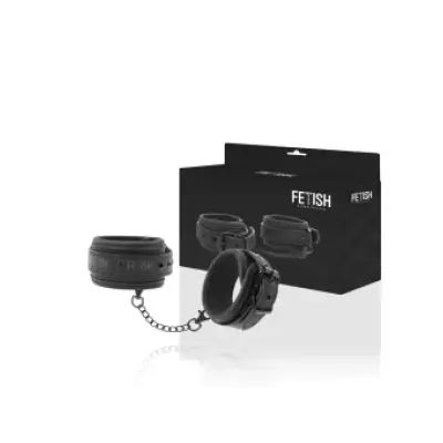 Fetish Submissive Vegan Leather Ankle Cuffs With Noprene Lining