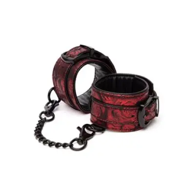 Fifty Shades Of Grey Reverse Pu Leather Wrist Cuffs Red