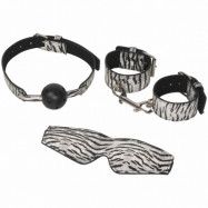 Baseks Zebra Kinky Bondageset 3 delar - Vit