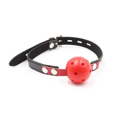 Breathable Ball Gag - Black/Red