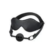 CalExotics Eye Mask & Breathable Ball Gag BLACK