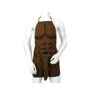 Diablo Picante Muscular Apron With 3D Penis In Brown Tone