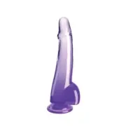King Cock Clear Dildo With Testicles 19 Cm Purple