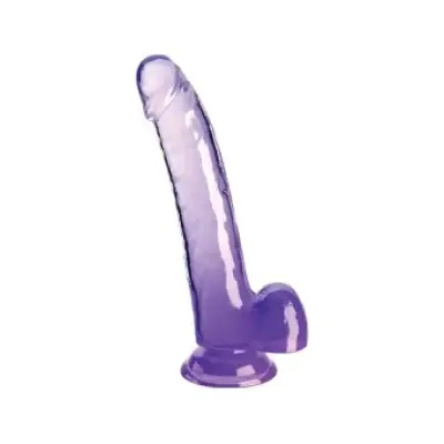 King Cock Clear Dildo With Testicles 20.3 Cm Purple