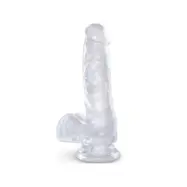 King Cock Clear Realistic Penis With Balls 13.5 Cm Transparent