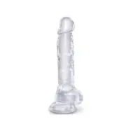 King Cock Clear Realistic Penis With Balls 16.5 Cm Transparent