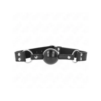 Kink Soft And Solid Ball 4 Cm Gag With Leatherette Strap 62 X 2.5 Cm Adjustable 42-58 Cm