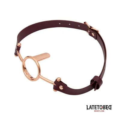 Leather O Ring Gag - Rose Gold