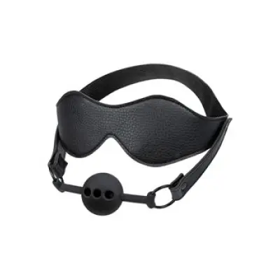 Calexotics Eye Mask & Breathable Ball Gag Black