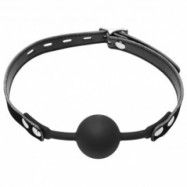 Master Series Premium Hush Silikon Comfort Ball Gag - Svart