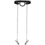 O-Ring Ball Gag w. Nipple Clamps