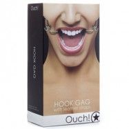 Ouch! Hook Gag with leather straps Black