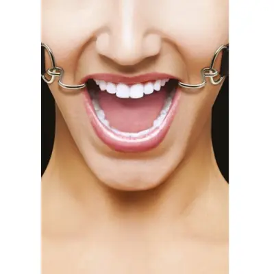 Ouch! Hook Gag with leather straps Black